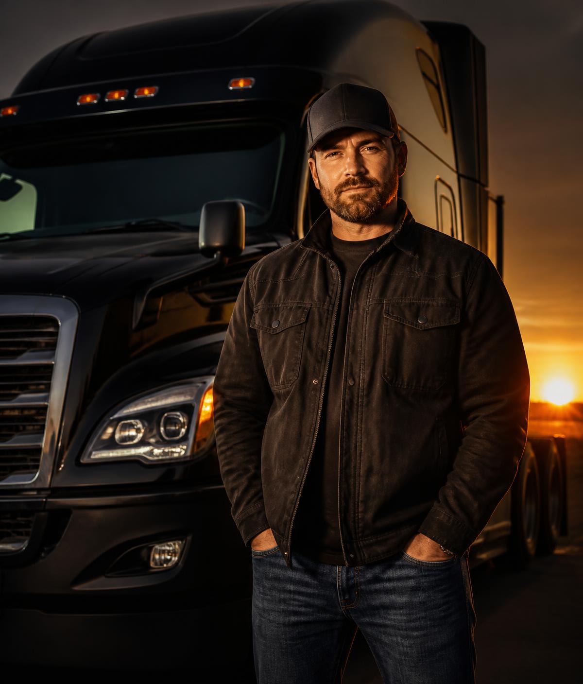 Golden Touch Logistics driver beside his truck